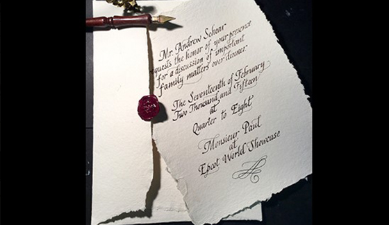 Calligraphy commission written on handmade paper